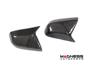 Cadillac CTS Mirror Covers - Carbon Fiber - Full Replacements - Feroce Carbon - w/ Factory Clips